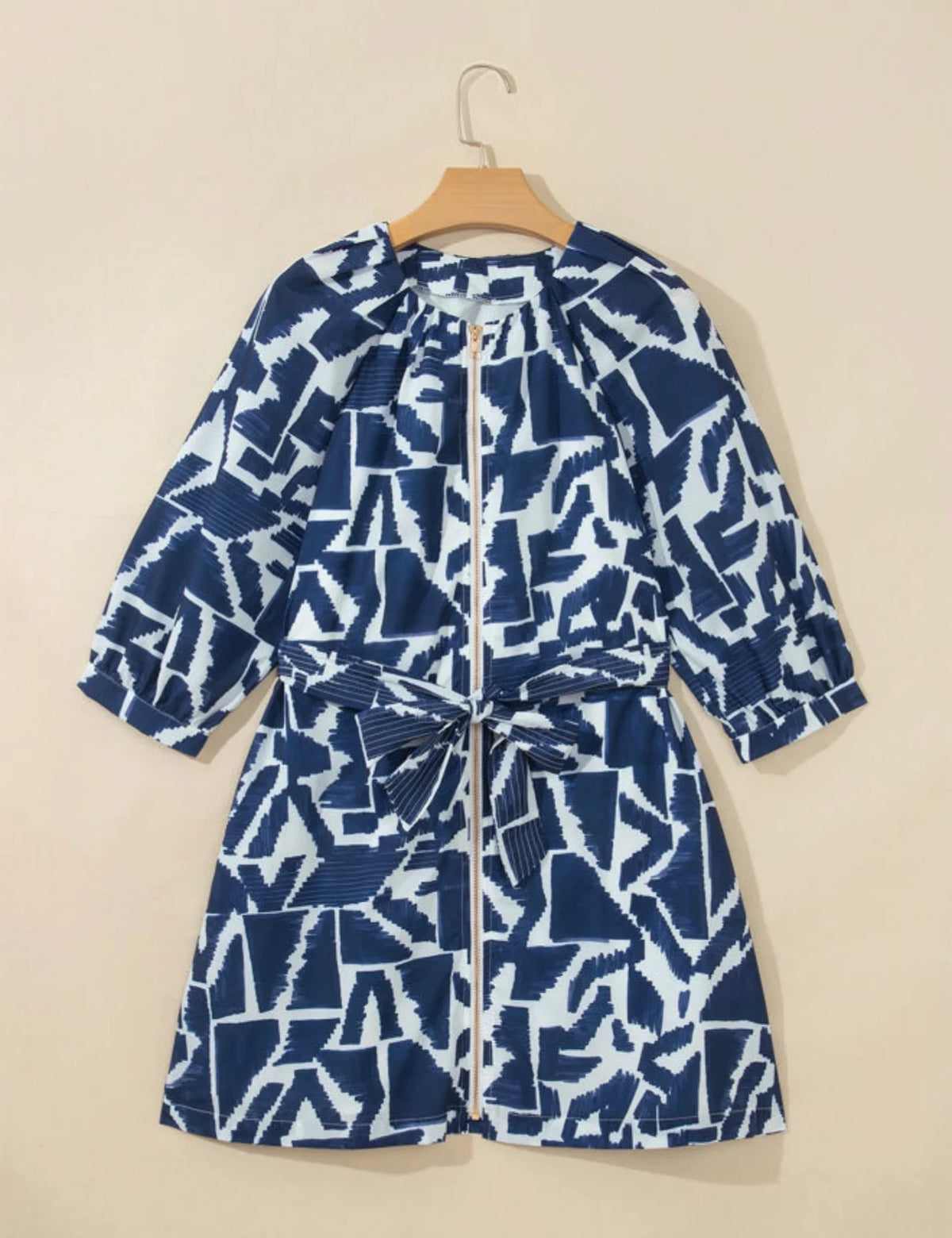 *PREORDER* Blue Abstract Zip Dress