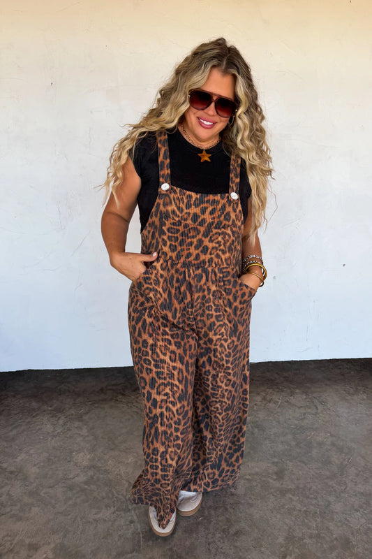 Cheetah Boho Overalls