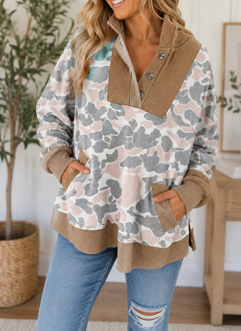*PREORDER* Plus+ Camo Waffle Knit Hoodie