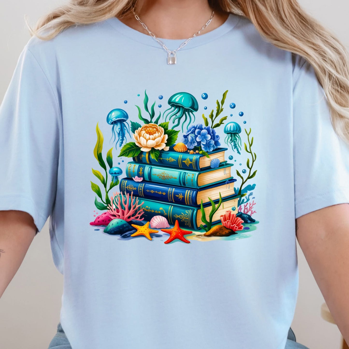 Nautical Floral Books Graphic Tee