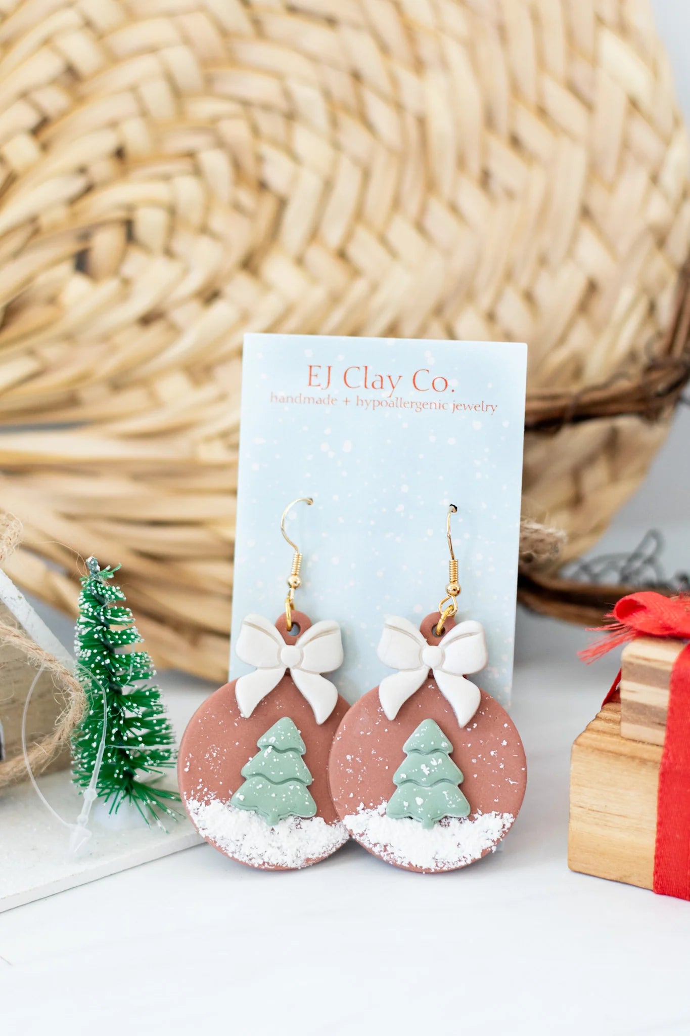 Statement Ornament Dangle Clay Earrings