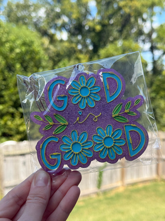 Purple God Is Good Car Air Freshie (Cinnamon Doughnut Scent)
