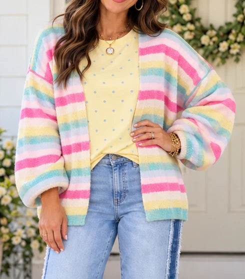 *PREORDER* Multicolor Stripe Knit Cardigan