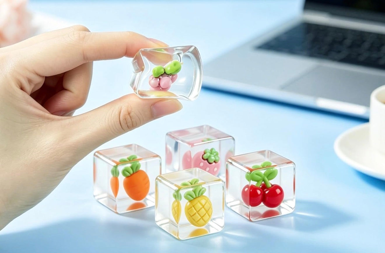 Mini Fruit Cube Squishy Toy