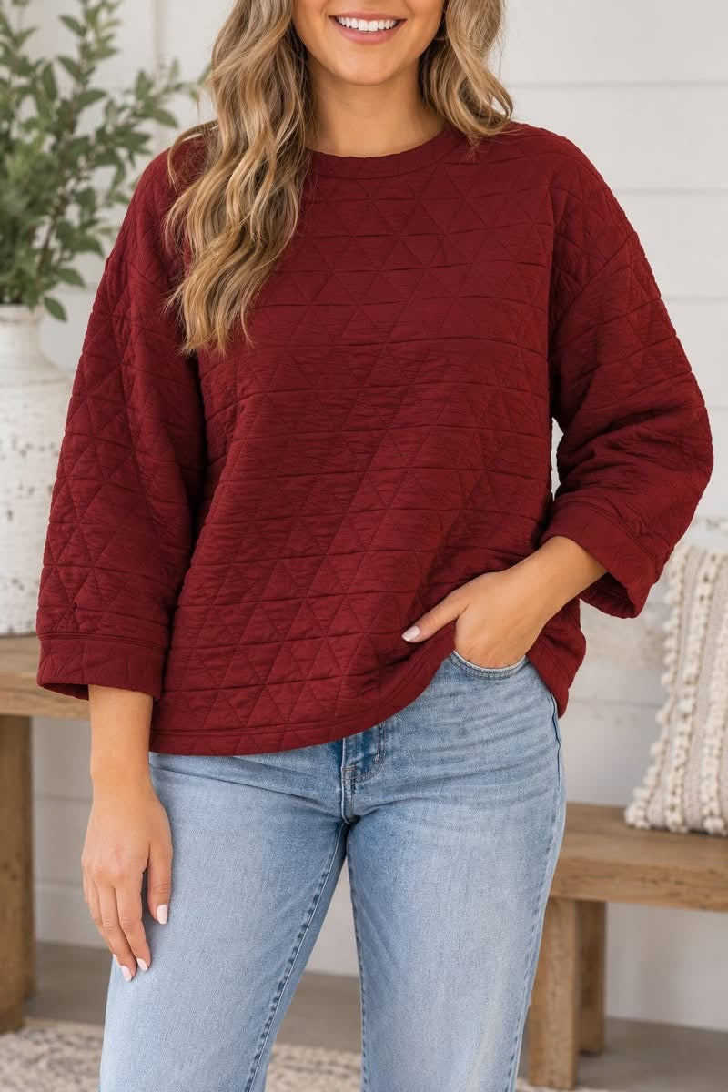 *PREORDER* Plus+ Red Adjustable Cuffs Blouse