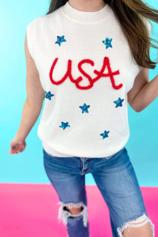 Plus+ USA Tinsel Sweater Vest