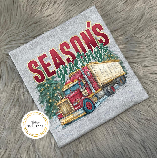 Truck Driver Seasons Greetings Graphic Tee