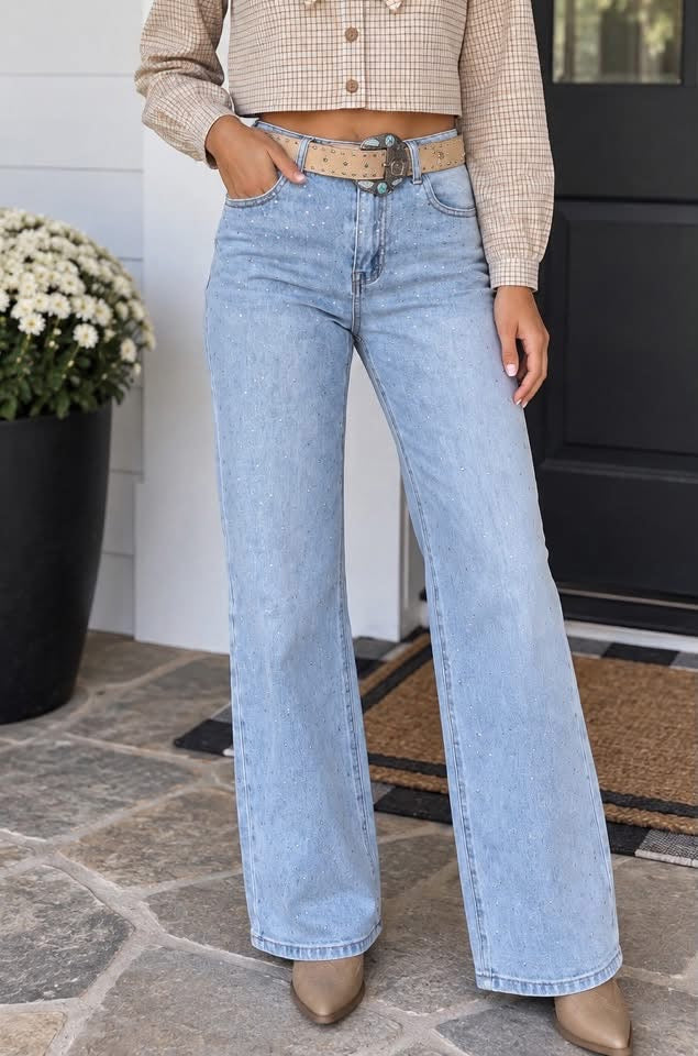 *PREORDER* Blue Sparkle Western Jeans