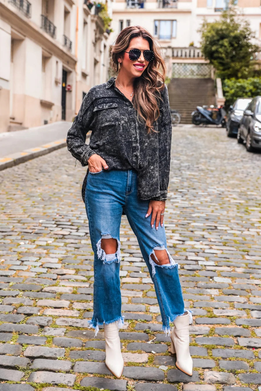 Plus+ Deana Oversized Button Up Top