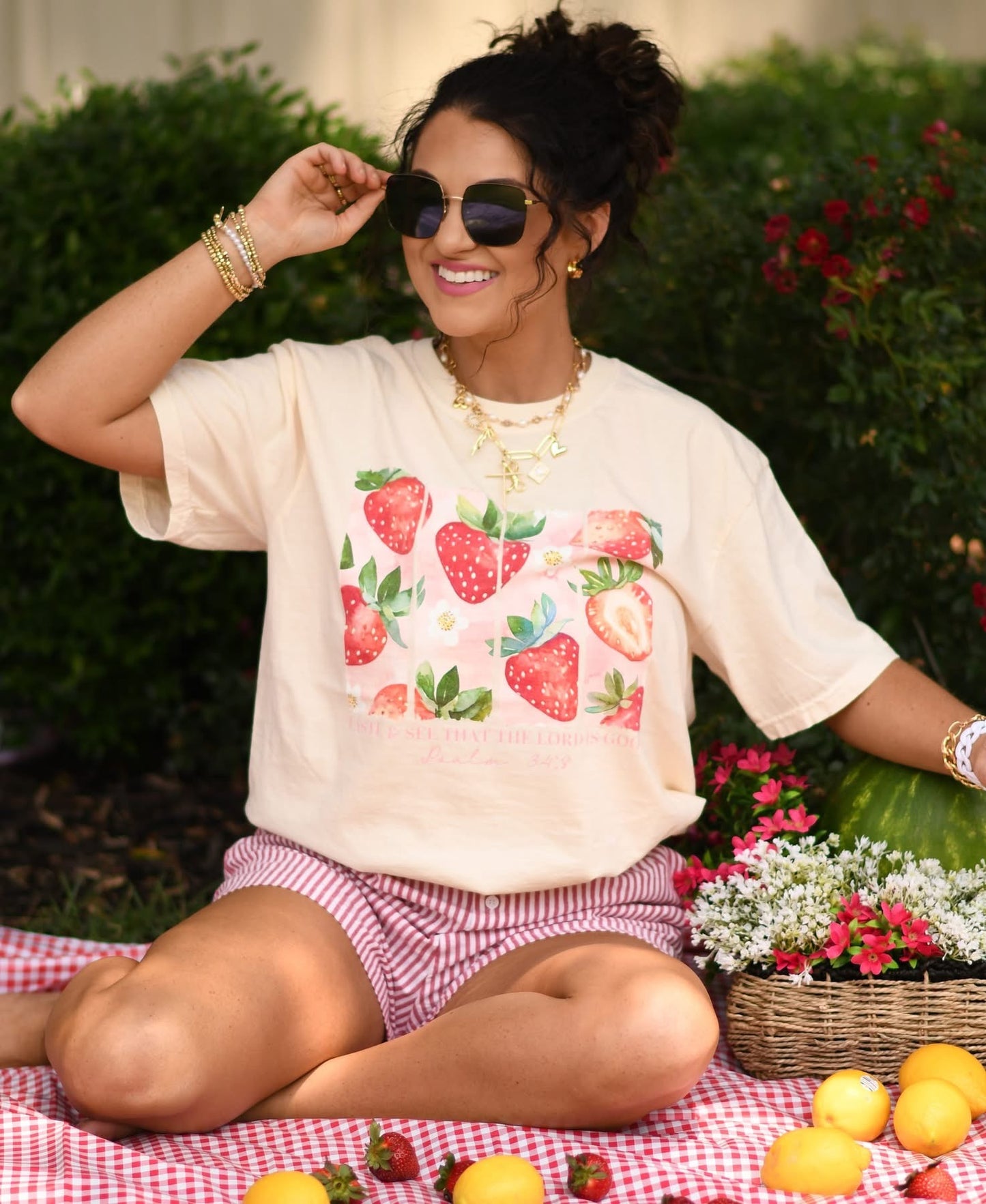 Taste And See The Lord Is Good Strawberry Graphic Tee