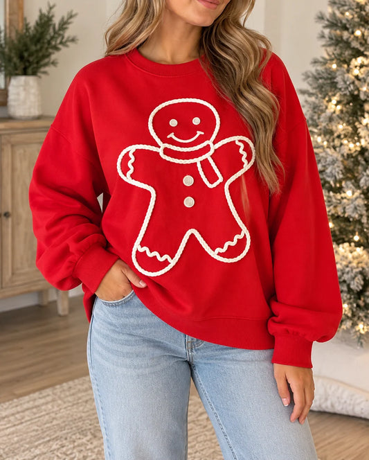 *PREORDER* Red Christmas Embroidered Sweatshirt
