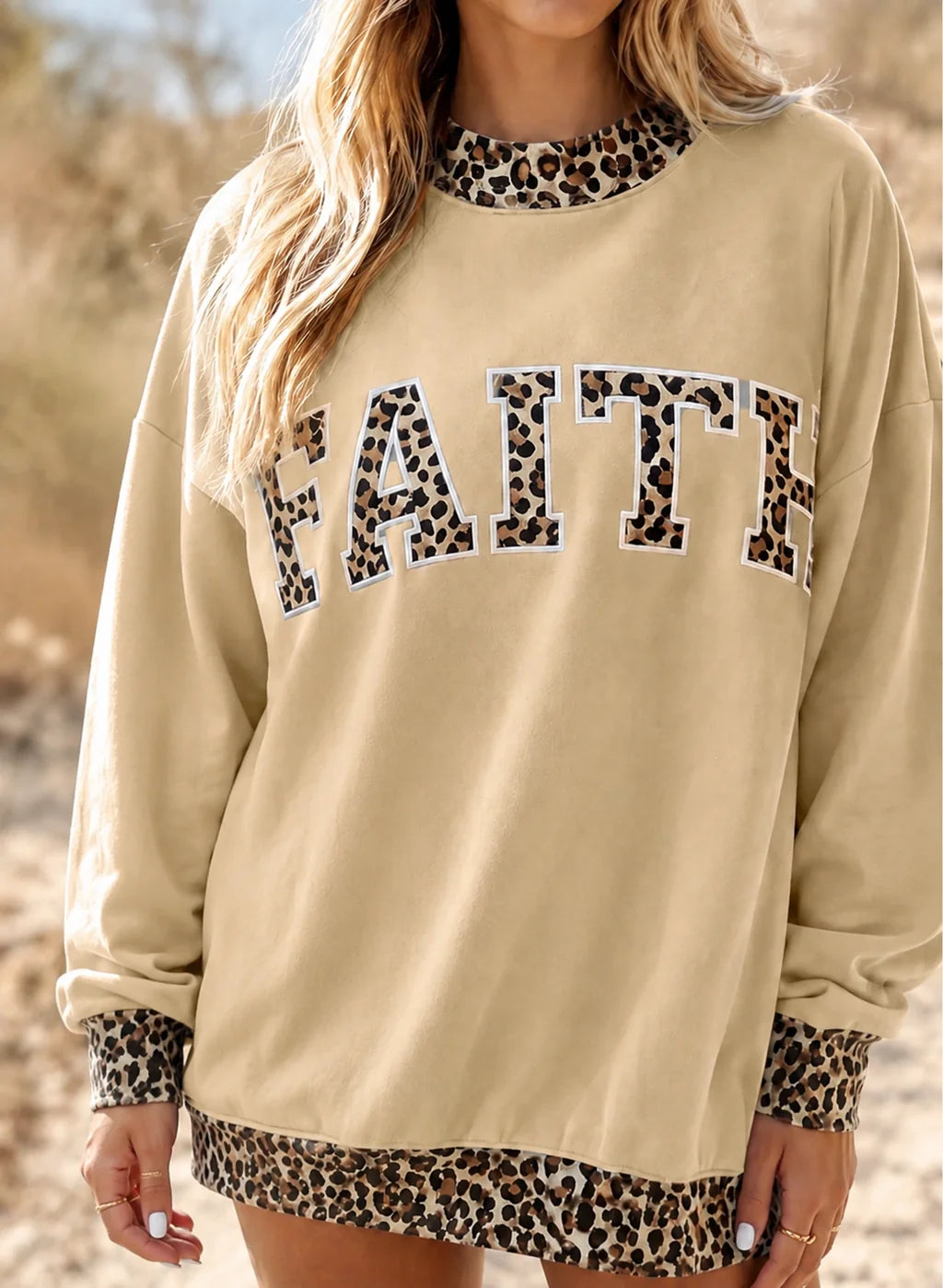 *PREORDER* Leopard Faith Baggy Sweatshirt