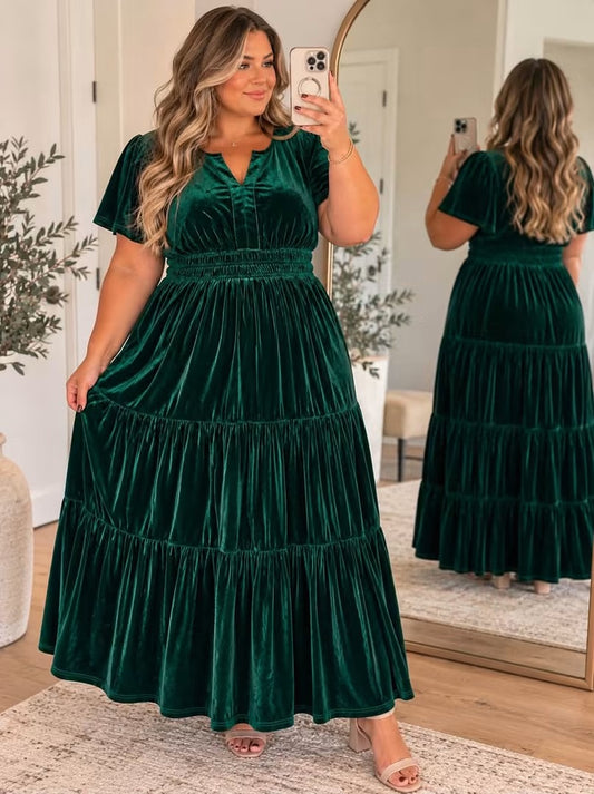 *PREORDER* Plus+ Green Velvet Dress