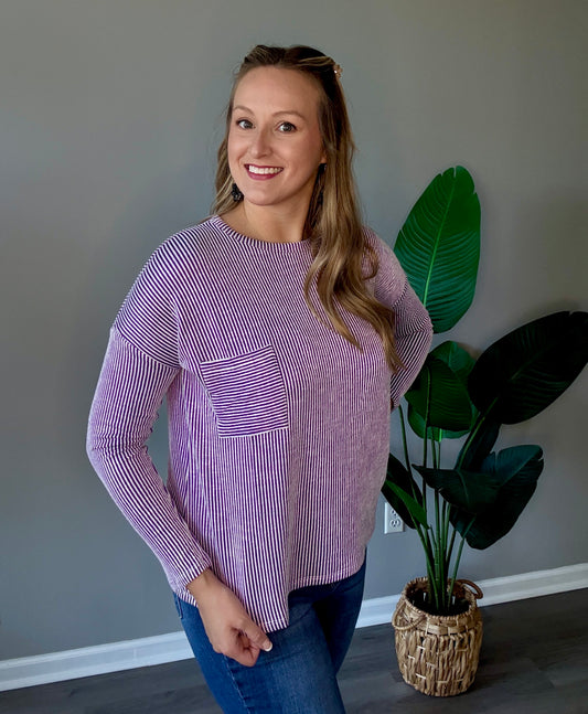 Violet Oversized Long Sleeve Top