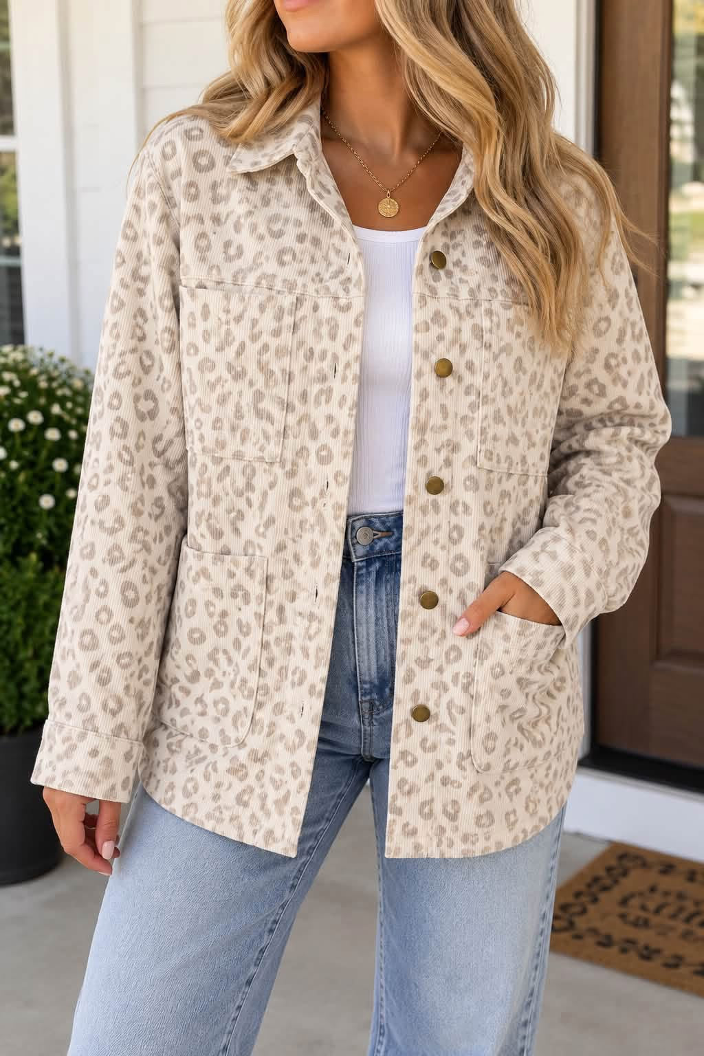*PREORDER* Khaki Leopard Corduroy Jacket