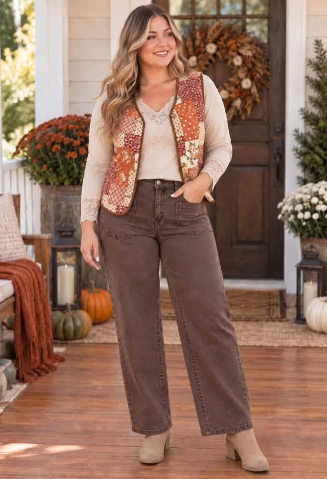 *PREORDER* Quilted Floral Patchwork Vest