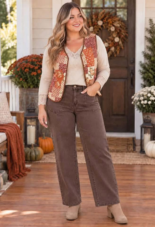 *PREORDER* Quilted Floral Patchwork Vest