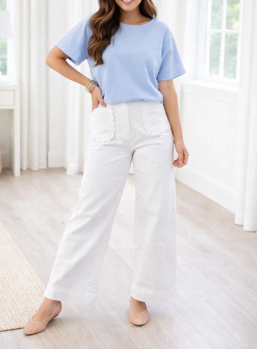 *PREORDER* Scallop Patch Jeans