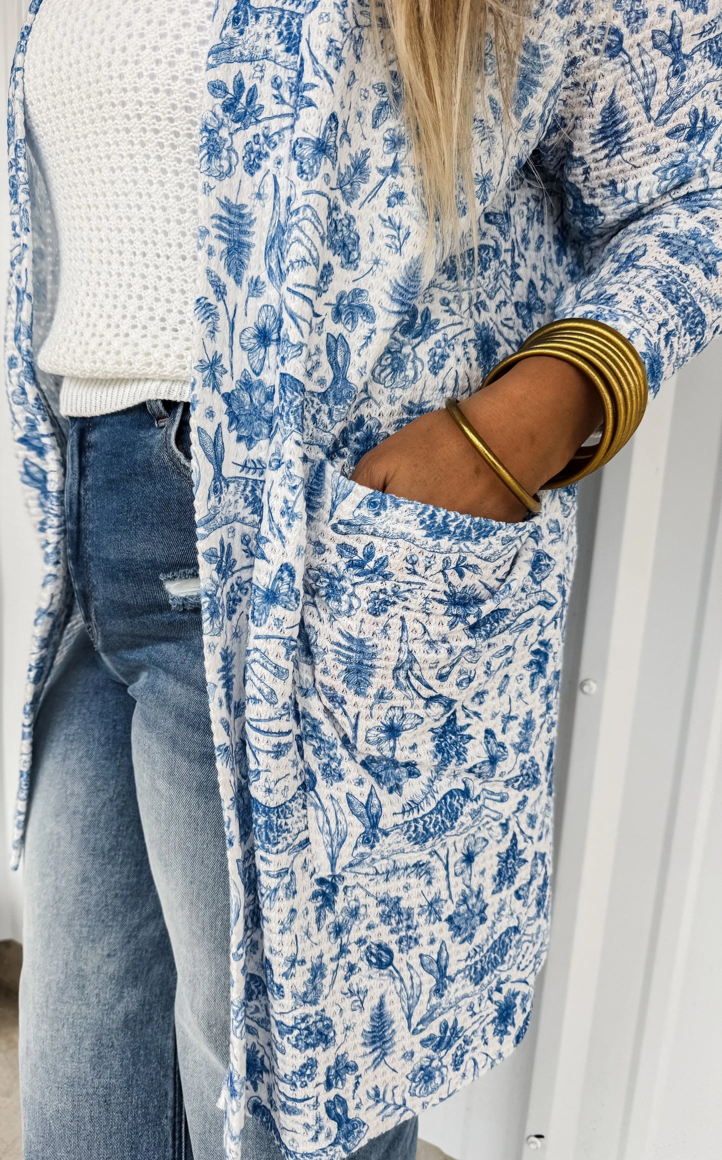 Blue Bunny Thumbhole Cardigan