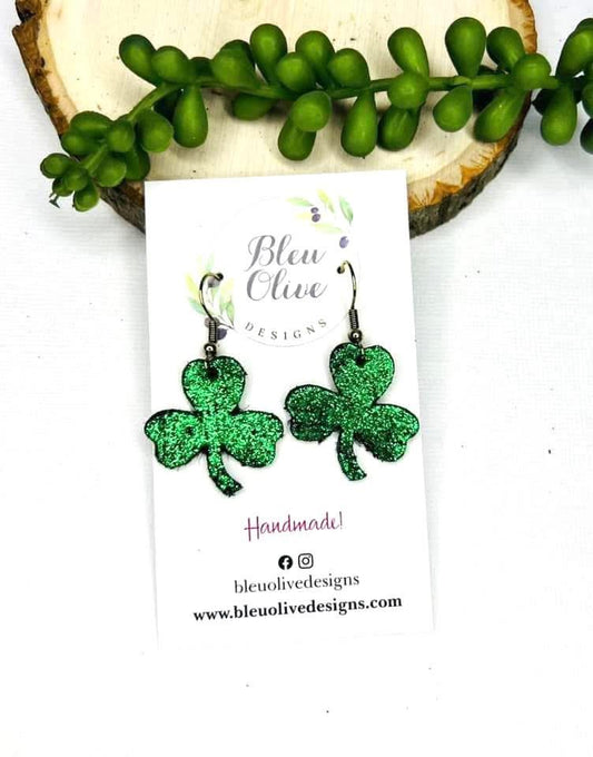 Glitter Shamrock Earrings