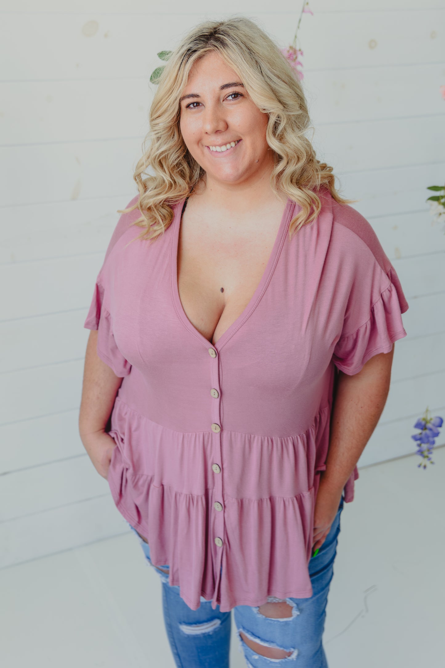 Mauve Tunic Top Plus+