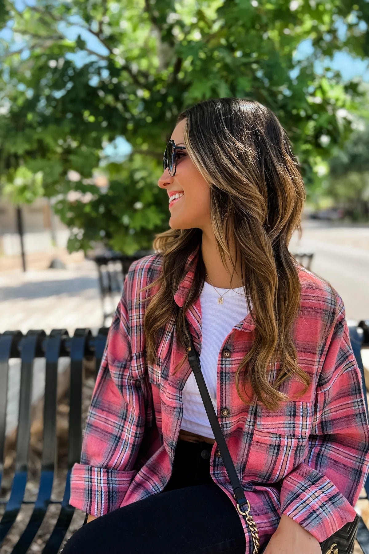 Montana Plaid Button Up Top Plus+