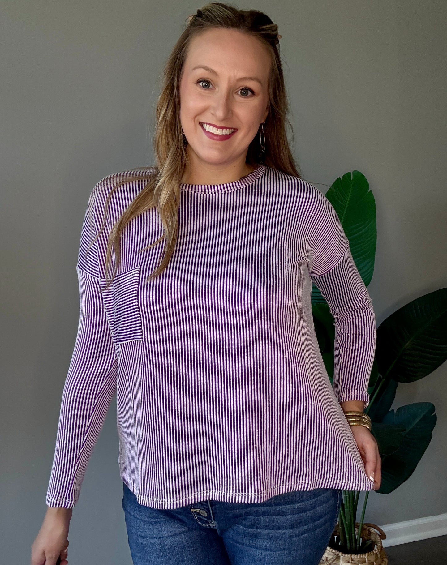 Violet Oversized Long Sleeve Top