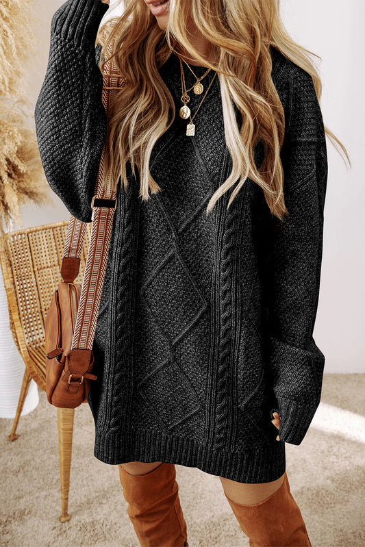 PREORDER Cable Knit Sweater Dress
