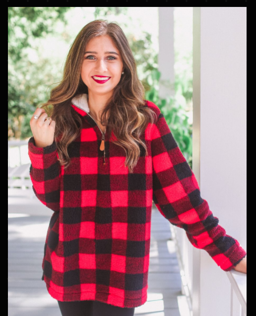 Buffalo Plaid Fleece Pullover