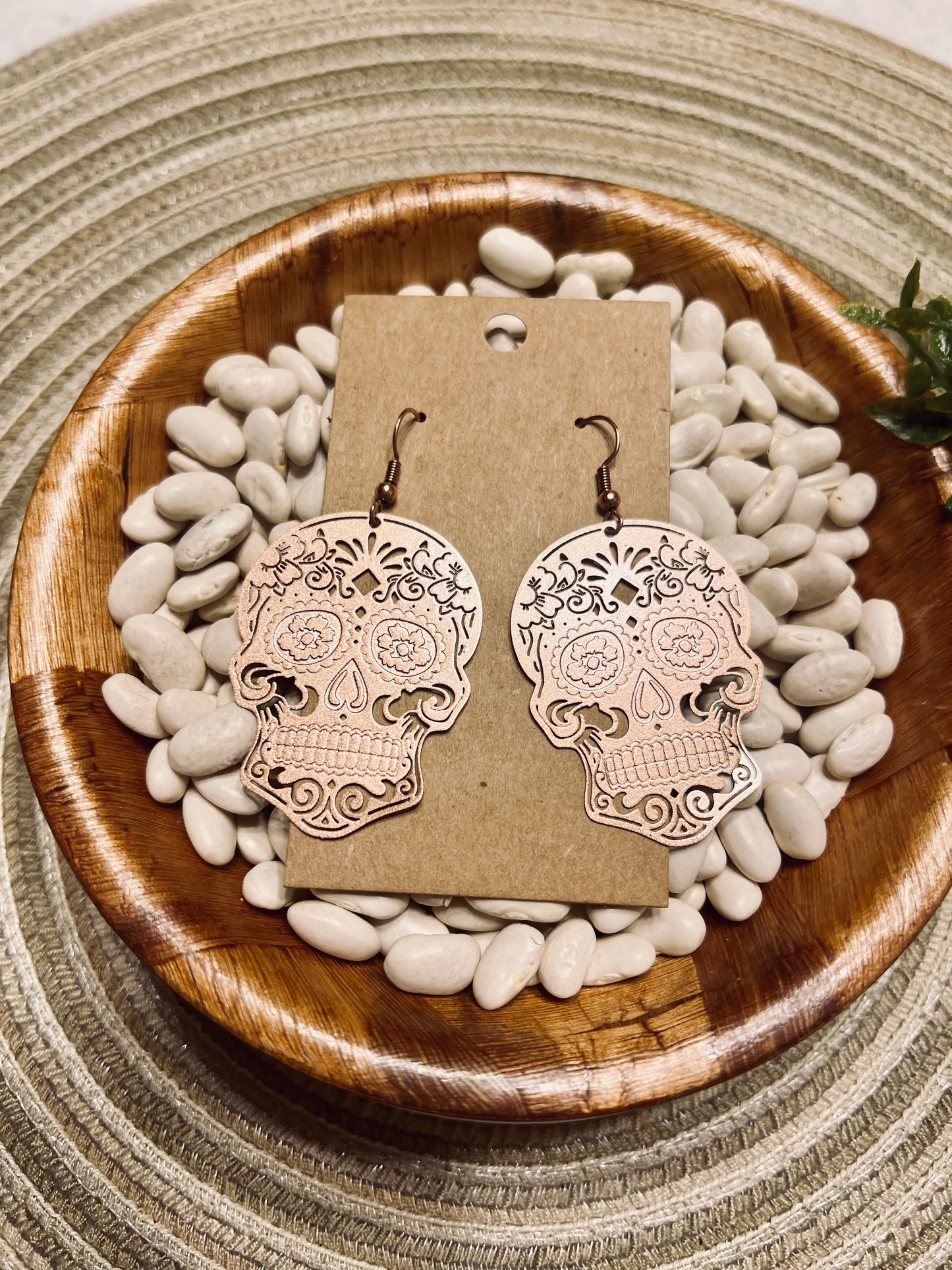 Gold Candy Skull Earrings