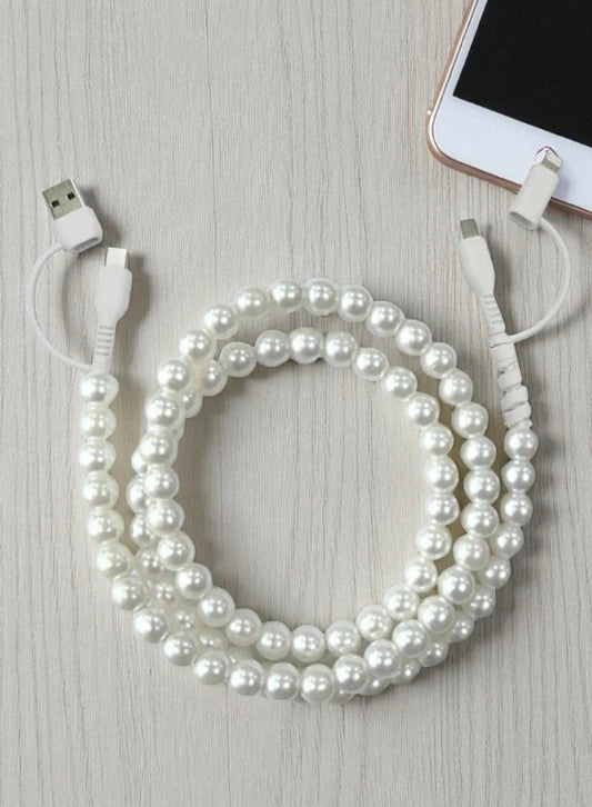 Pearl Beaded Phone Charger