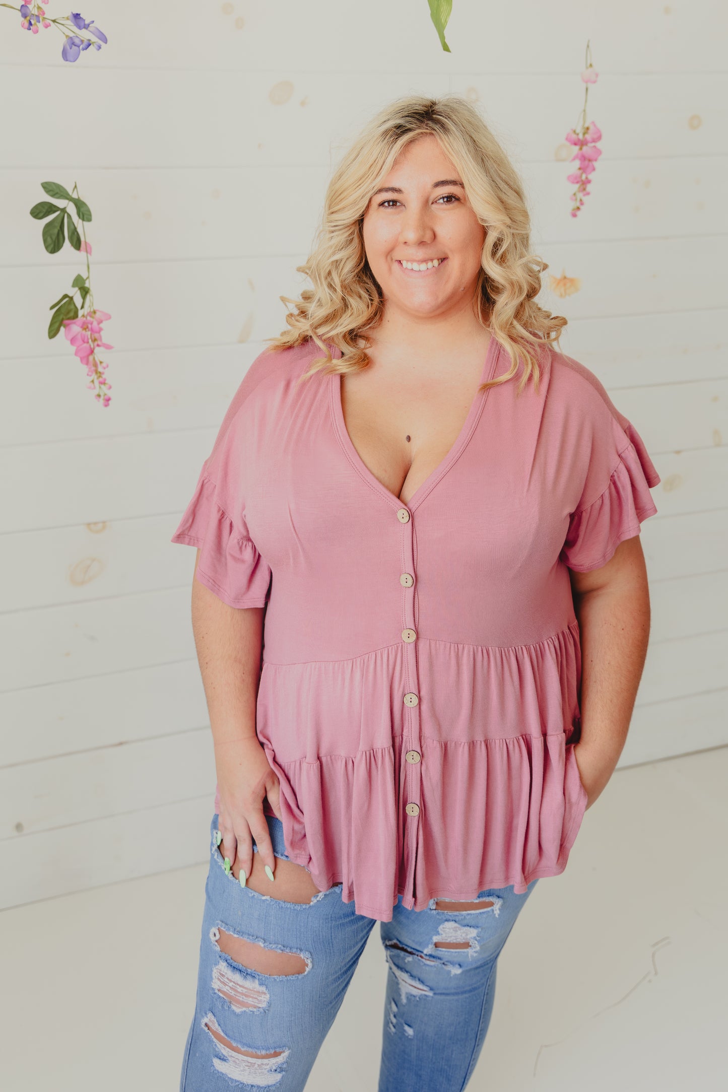 Mauve Tunic Top Plus+