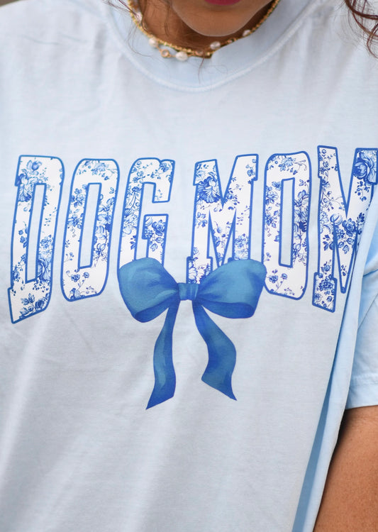 Floral Dog Mom Bow Graphic Tee