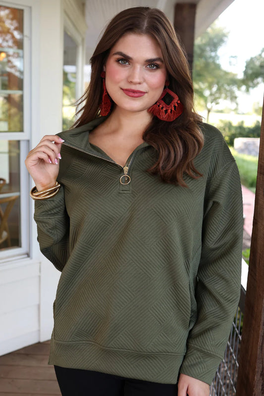 Greenery Quarter Zip Pullover