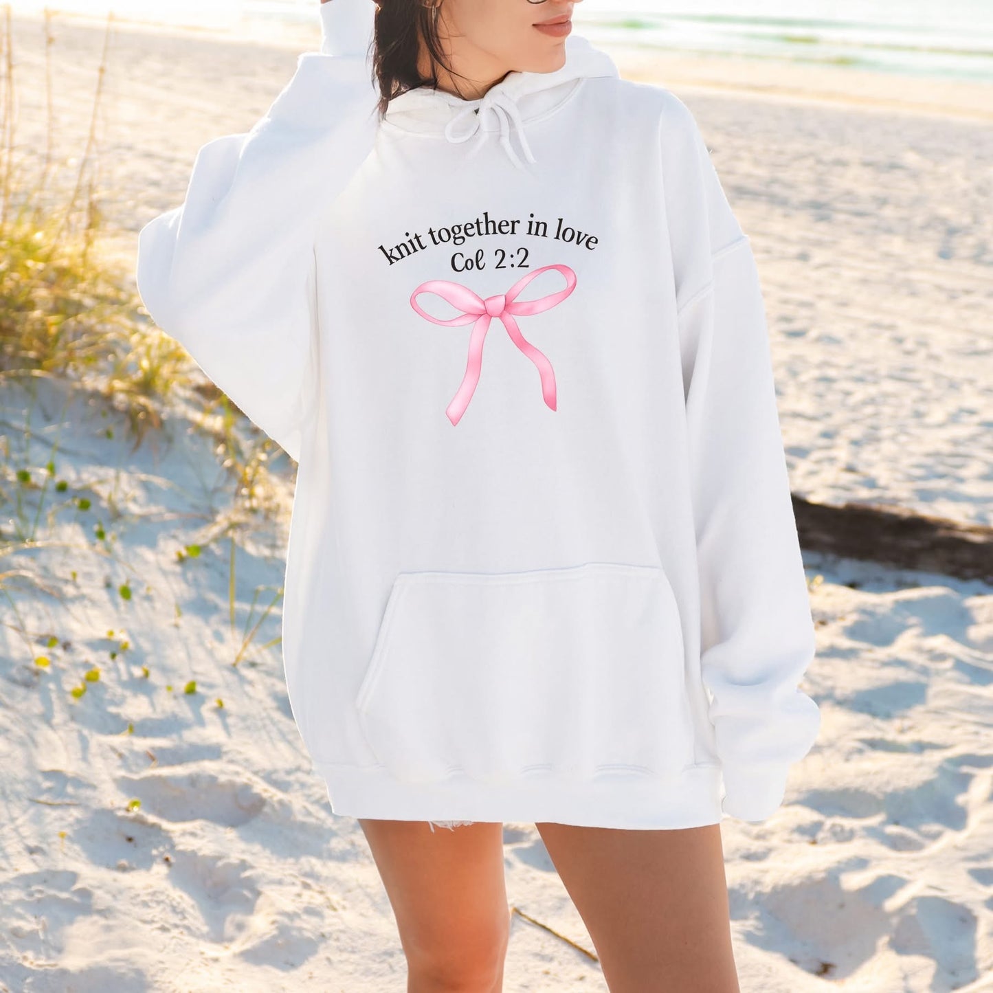 Knit Together In Love Graphic Hoodie