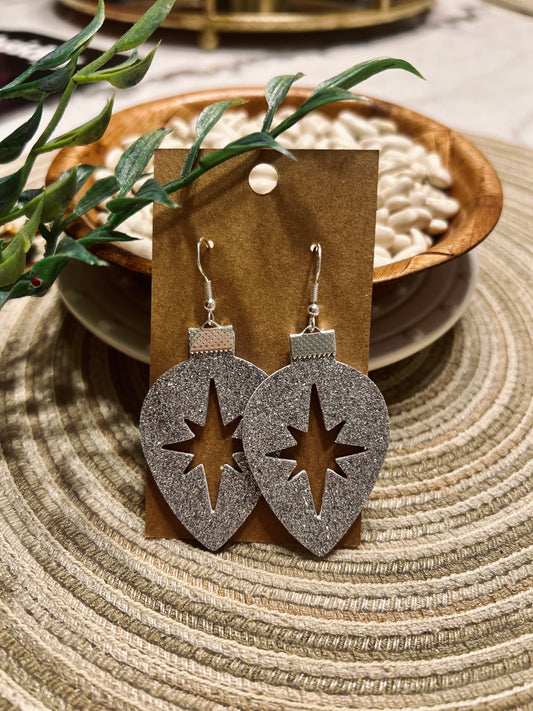 Glitter Christmas Ornament Earrings