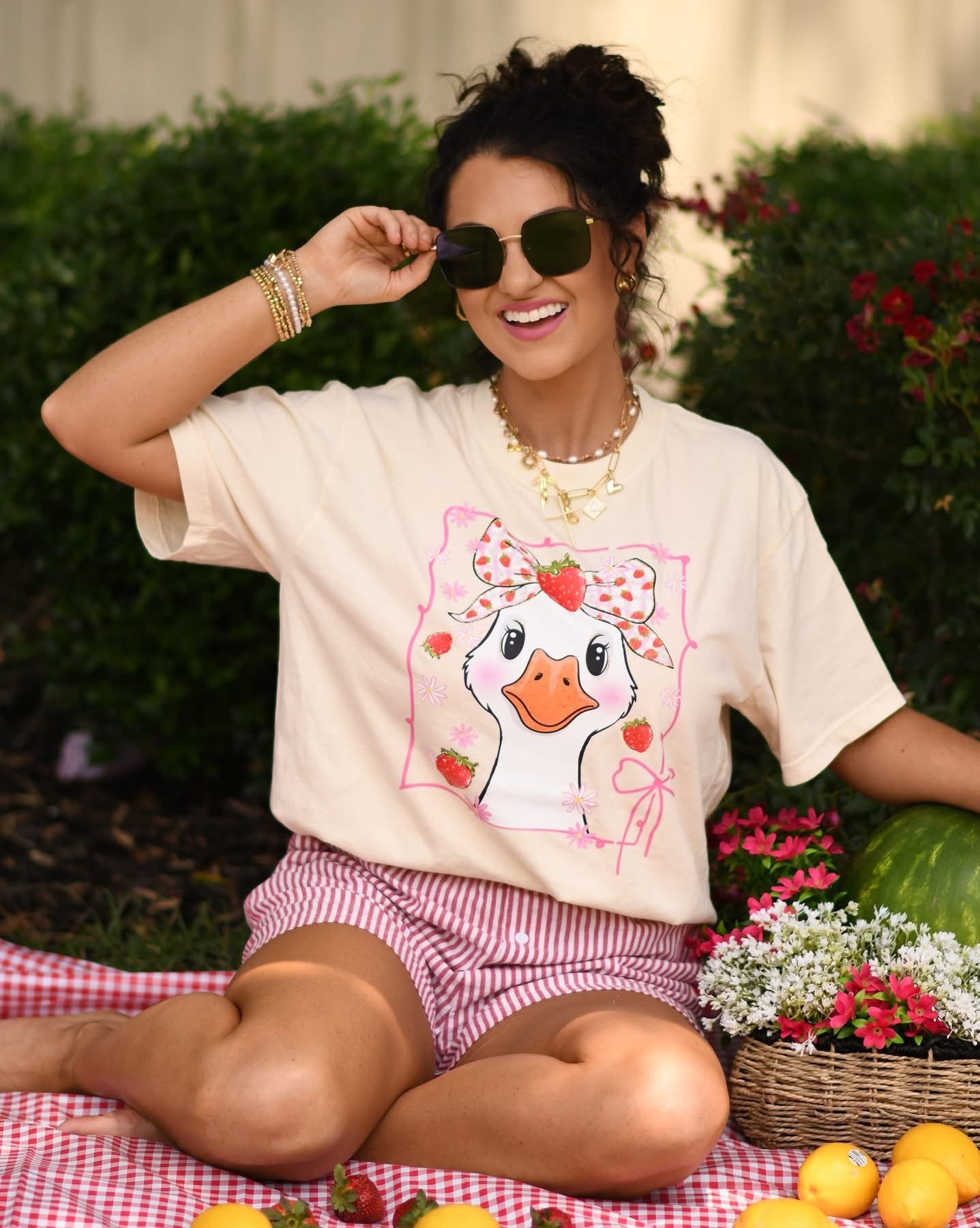 Strawberry Goose Graphic Tee