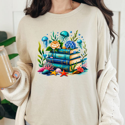 Nautical Floral Books Graphic Tee