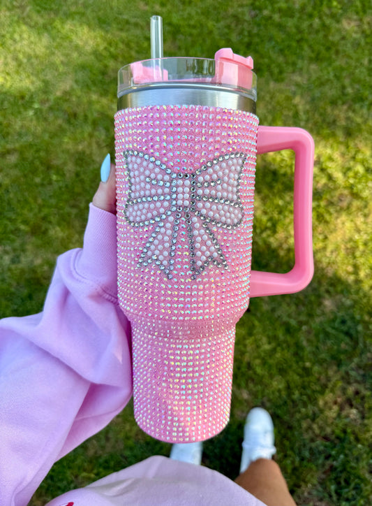 Rhinestone Bow Tumbler