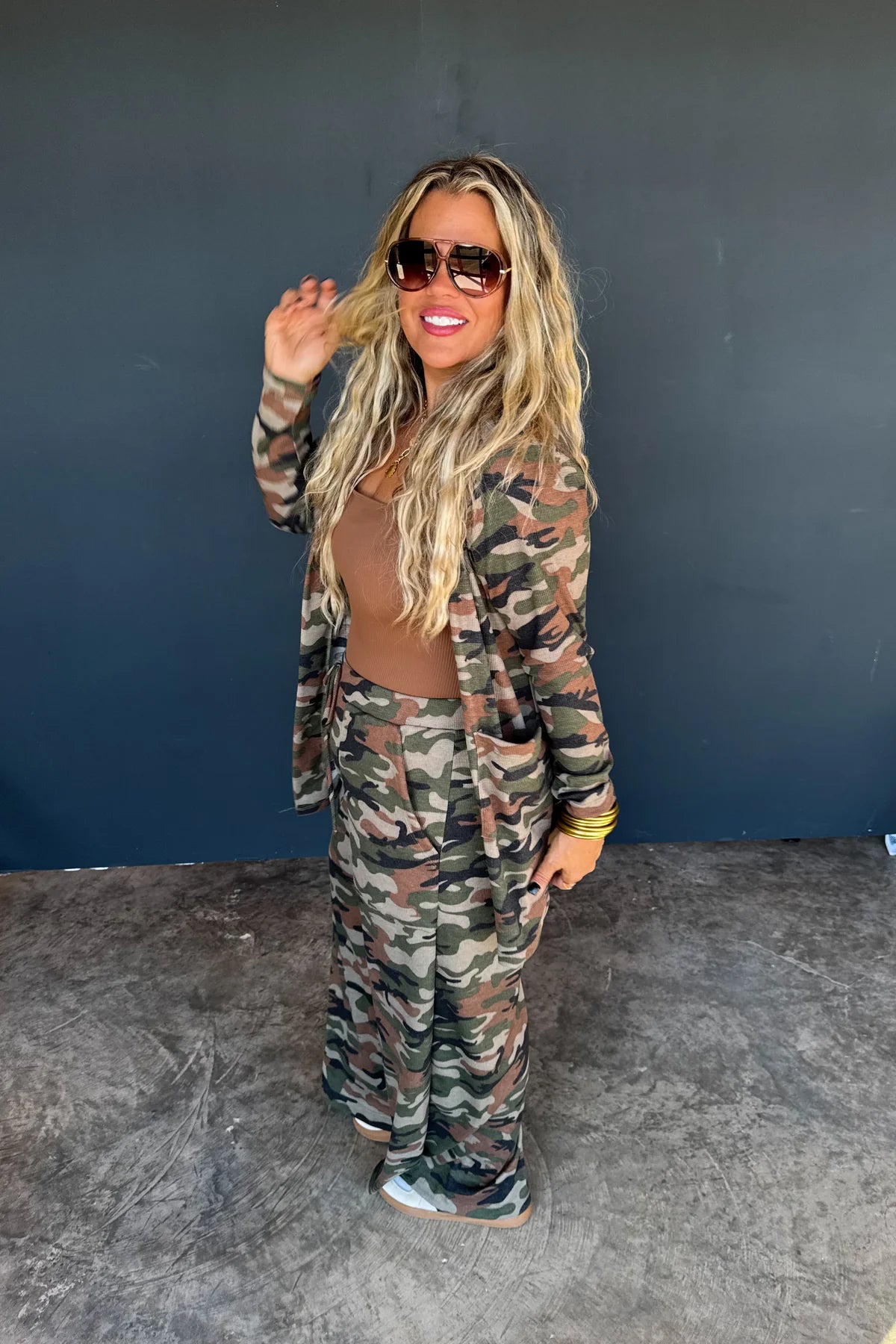 Camo Thumbhole Cardigan