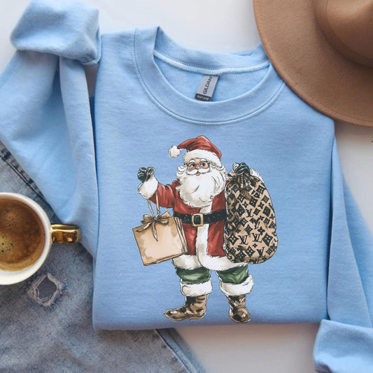 Boujee Christmas Santa Graphic Sweatshirt