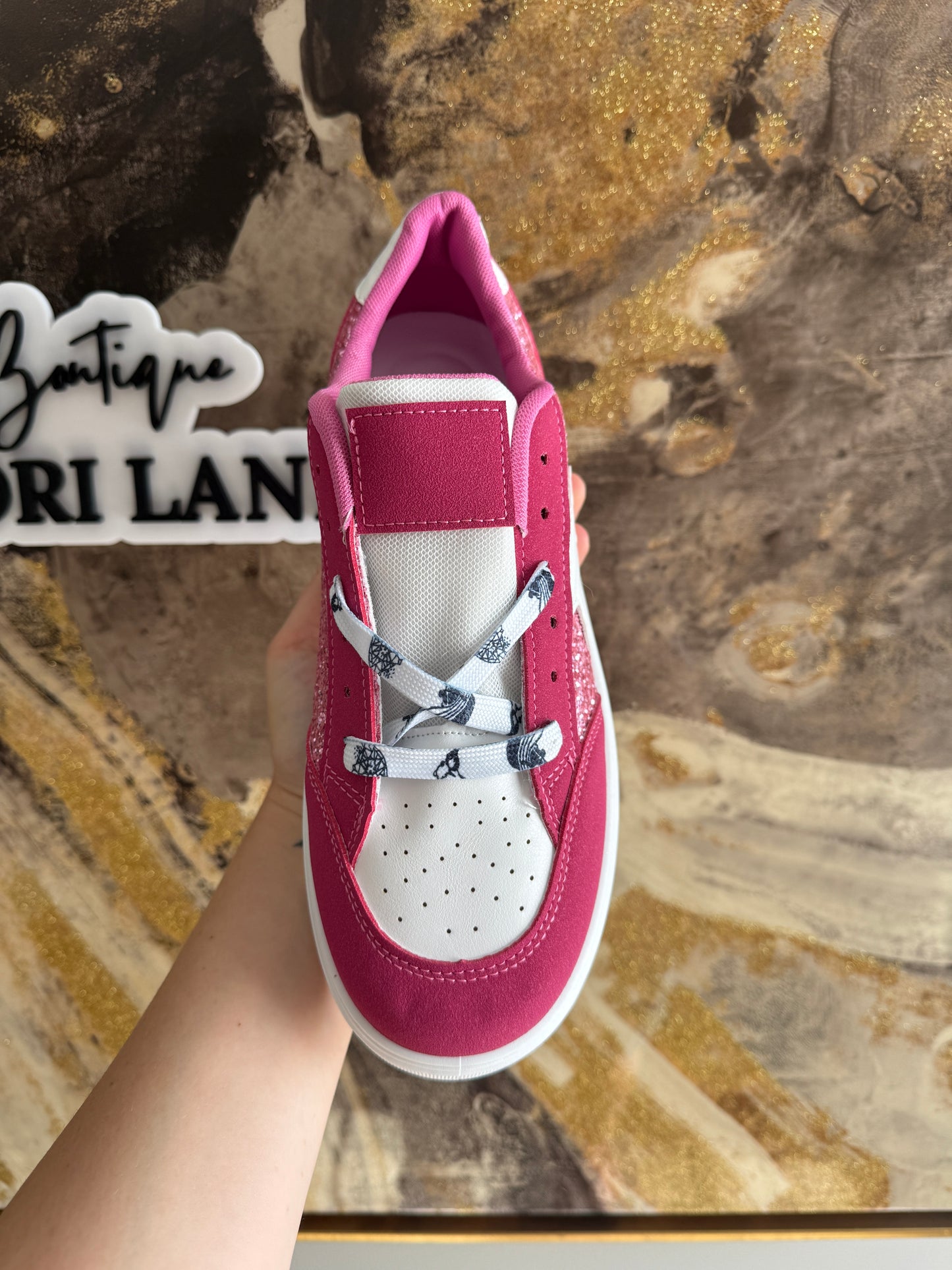 Pink Glitter Star Sneakers