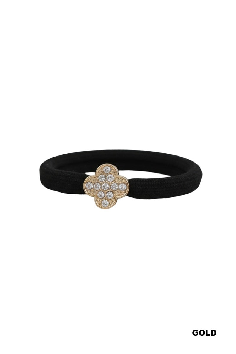 Gold Four Leaf Hair Tie