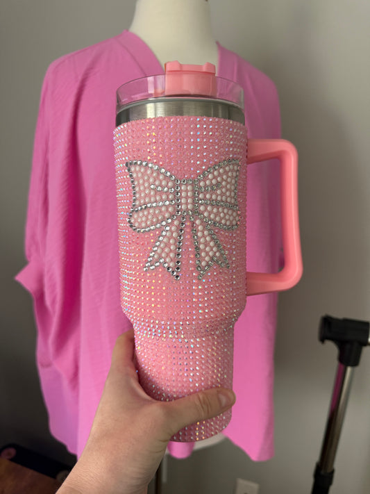 Rhinestone Bow Tumbler