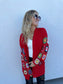 Jacey Red Crochet Cardigan