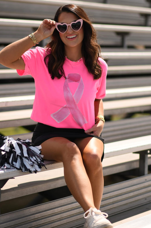 Watercolor Pink Out Ribbon Graphic Tee