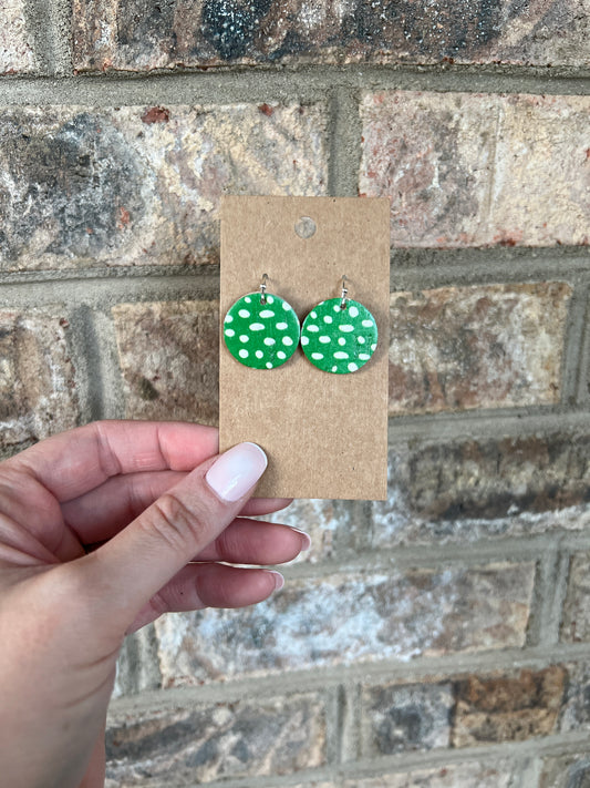 Holiday Green Dot Earrings