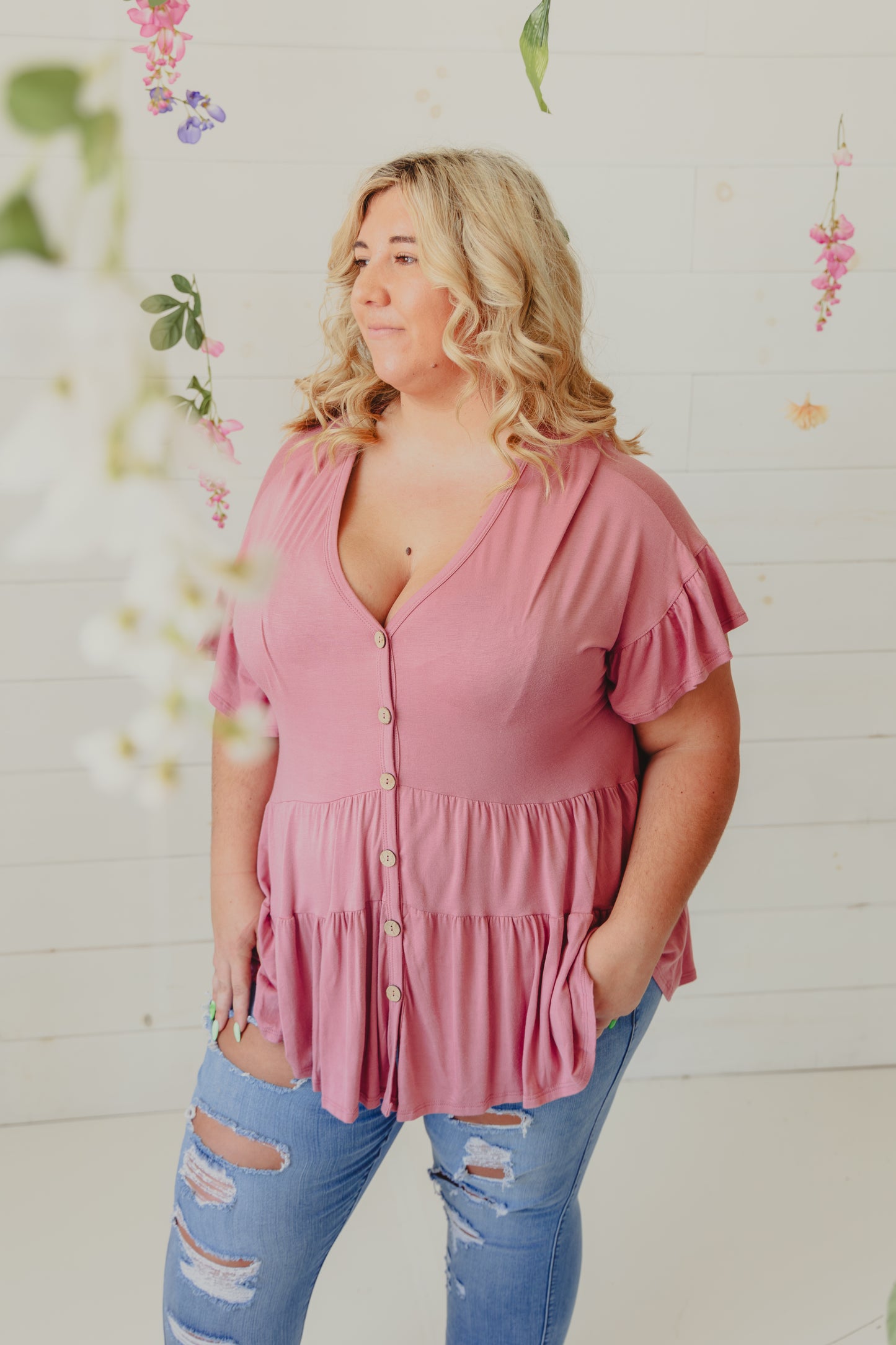 Mauve Tunic Top Plus+