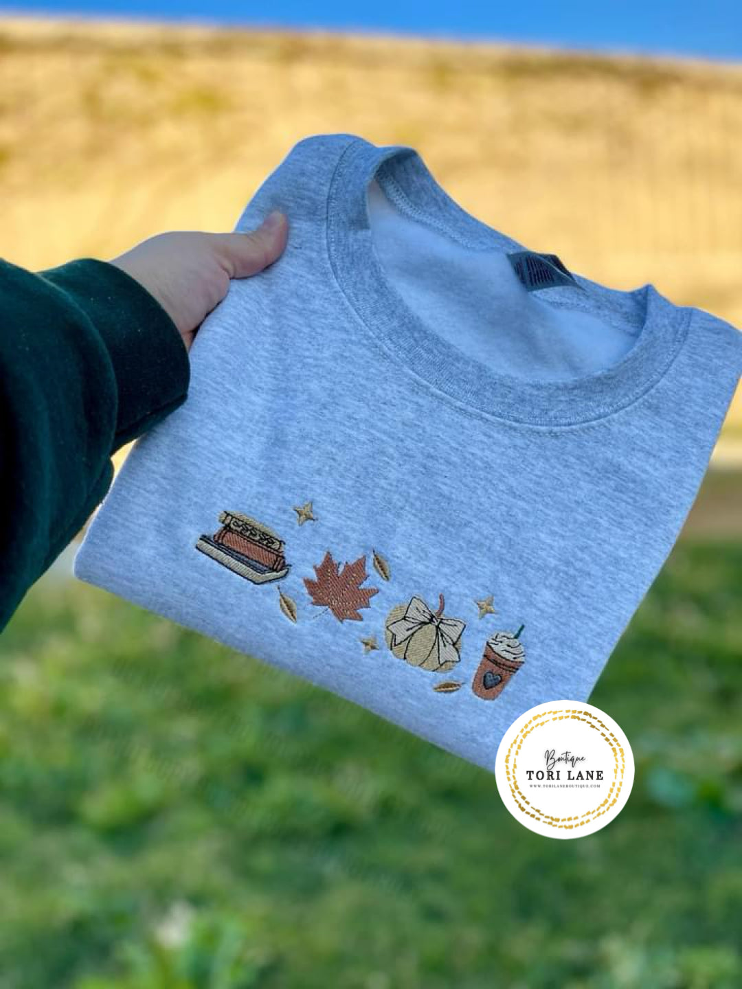 Embroidered Fall Vibes Sweatshirt