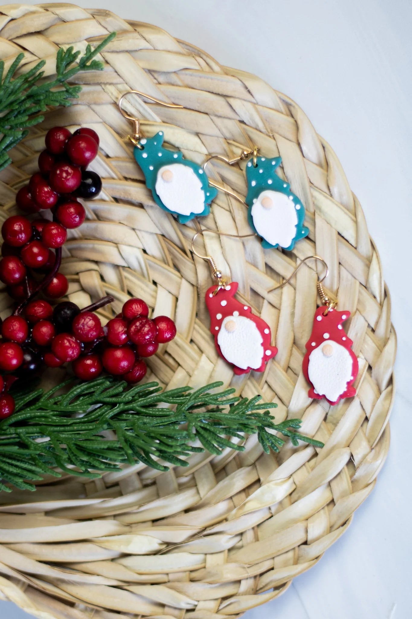 Gnome For The Holidays Clay Earrings